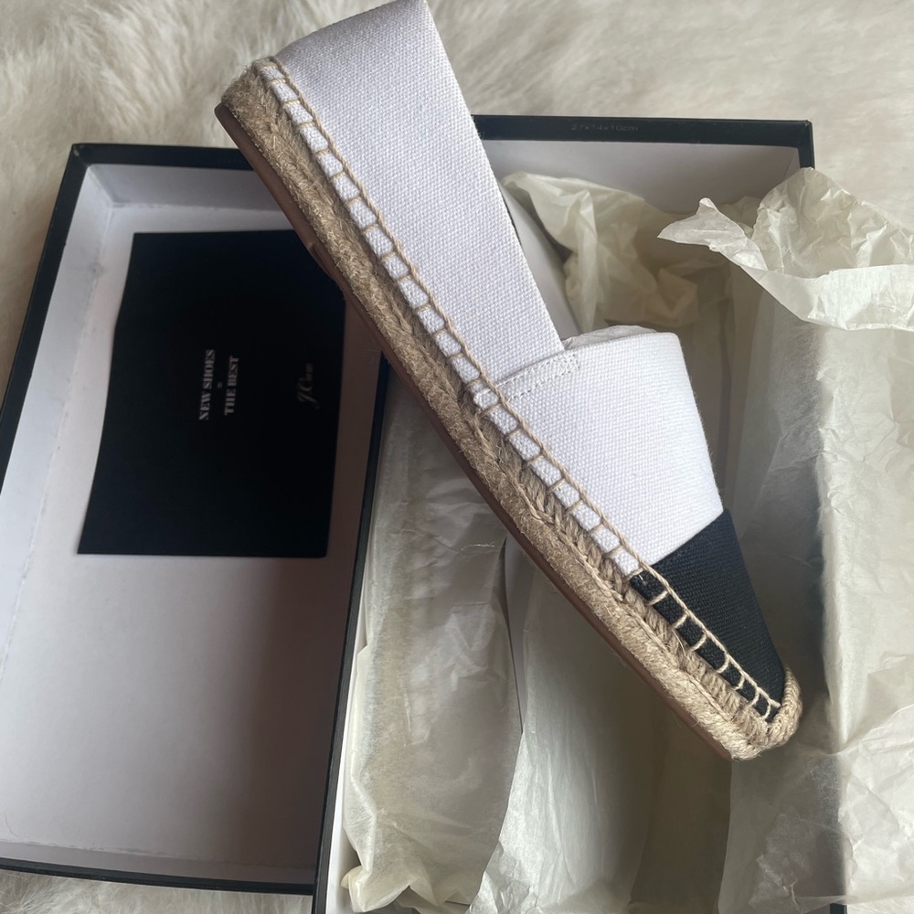 J. Crew Women's Black and White Espadrilles